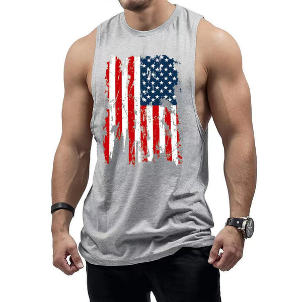 Fashion US Flag Graphic Fitness Athletic Tank Tops