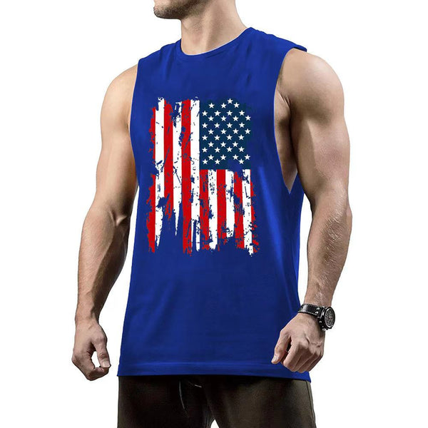 Fashion US Flag Graphic Fitness Athletic Tank Tops