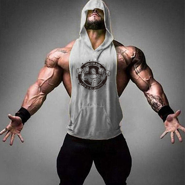 Muscle Guy Graphic Hoodie Tank Tops