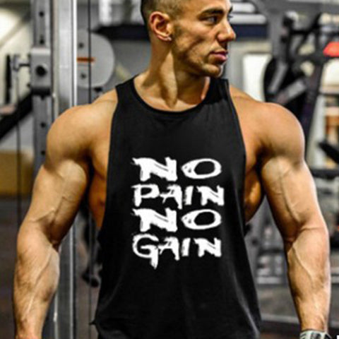 Men's NO PAIN NO GAIN Loose Trendy Sleeveless T-shirt