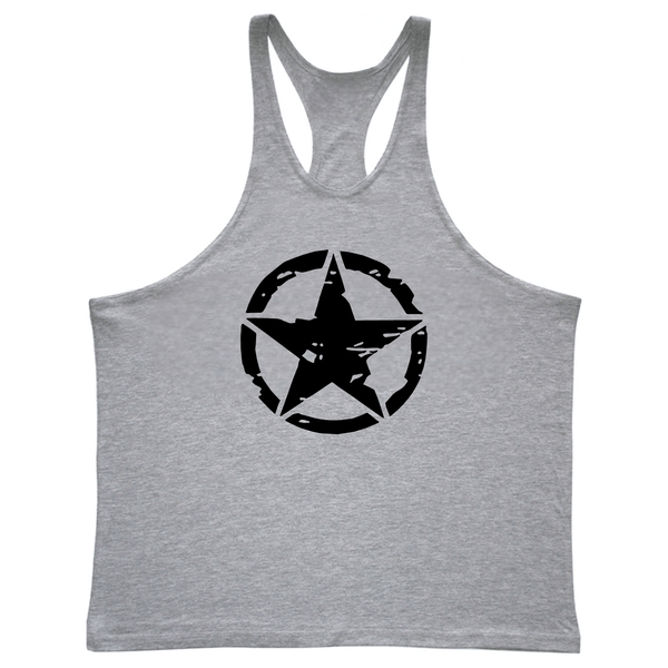 grey Men's Workwear Graphic Vest Tank Tops