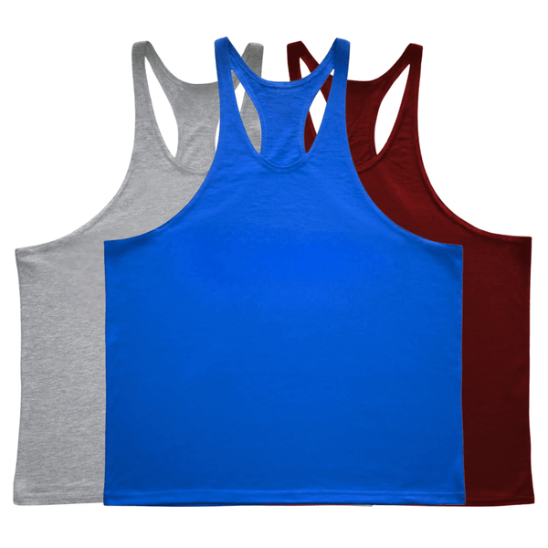 3 Pieces Men's GYM Stringer Tank Tops