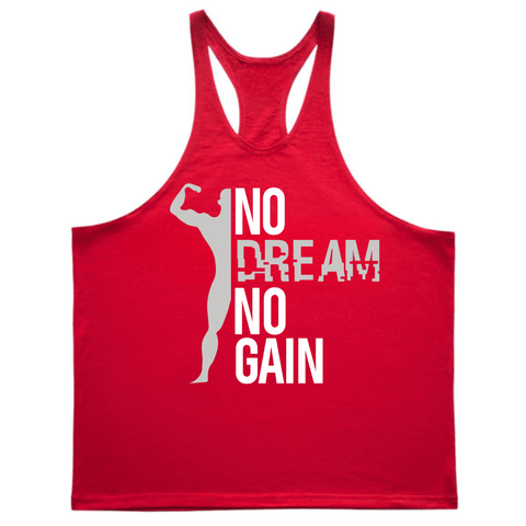 NO DREAM NO GAIN Y-back Gym Tank Tops for Men