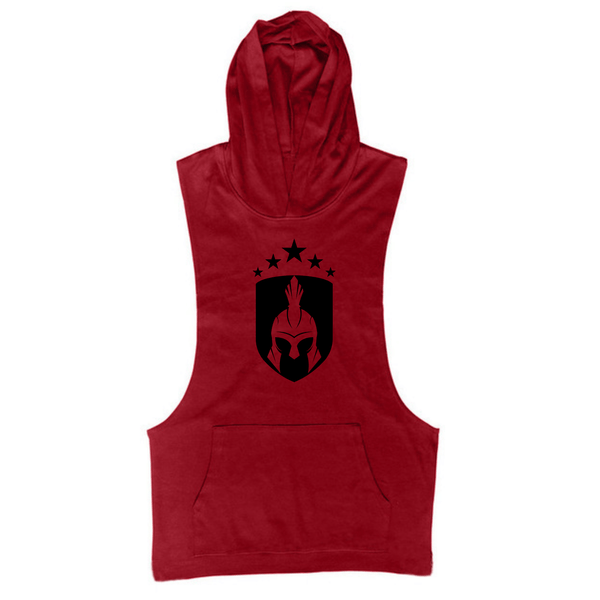 WINE RED Men's Spartan Hooded Tank Tops