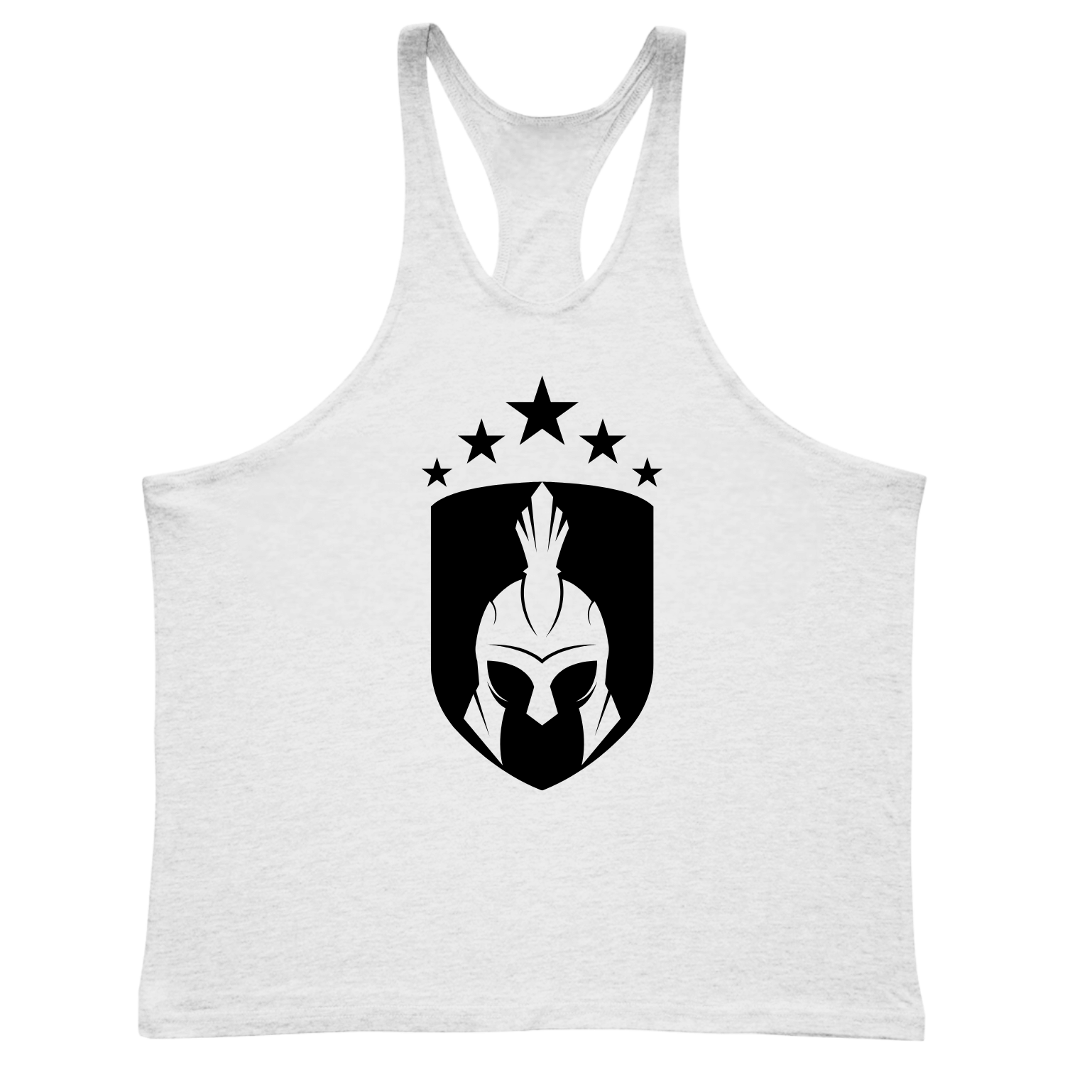 WHITE Men's SPARTAN Gym Graphic Stringer Tank Tops
