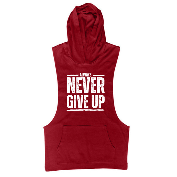 Men's NEVER GIVE UP Hooded Tank Tops