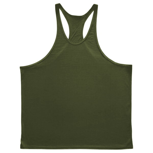 navy green Men's Workout Y-back Stringers Tank Tops