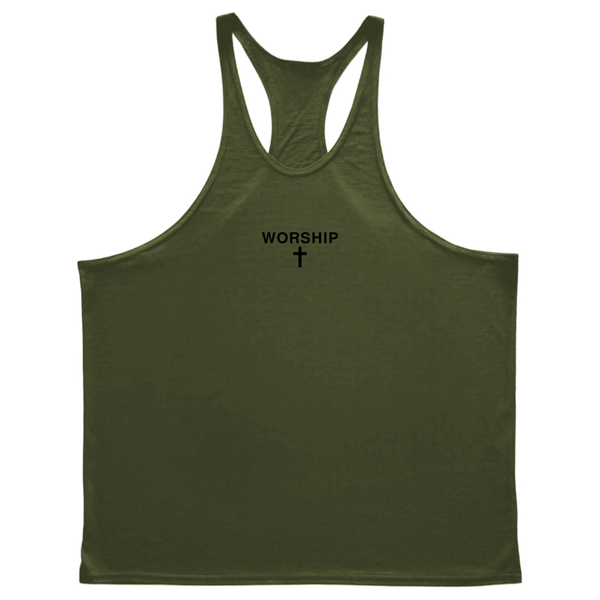 Worship Cross Men's Stringer Tank Tops