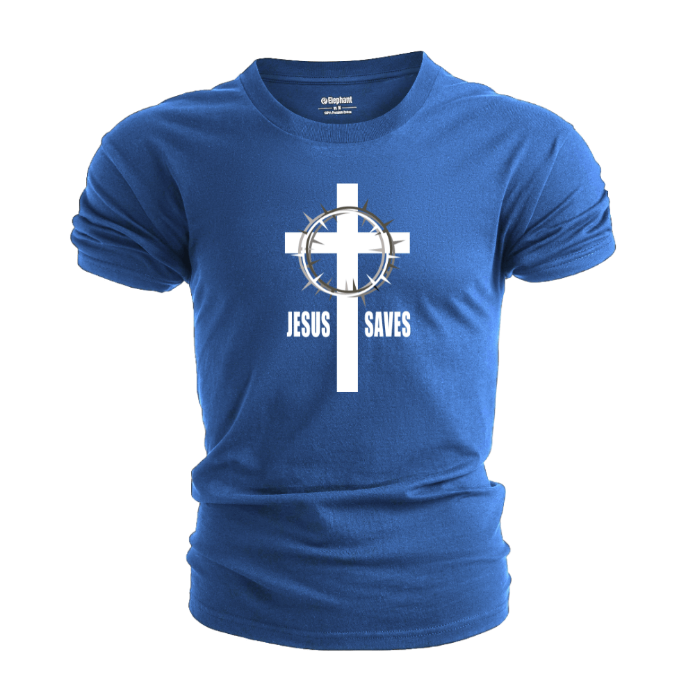 JESUS SAVES CROSS Graphic T-shirt – Elephant Jay