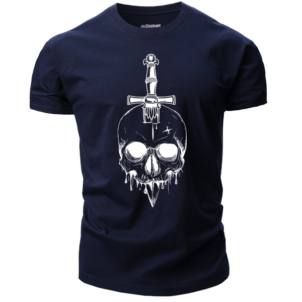 navy blue Men's Skull Graphic T-Shirt