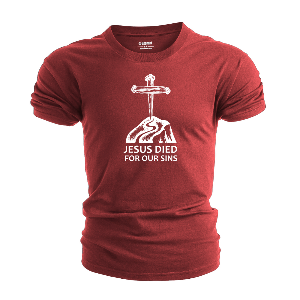 JESUS SAVED FOR OUR SINS Graphic T-shirt – Elephant Jay