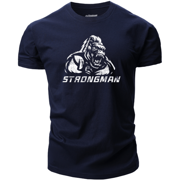 navy blue Men's Strong Man Graphic T-Shirt