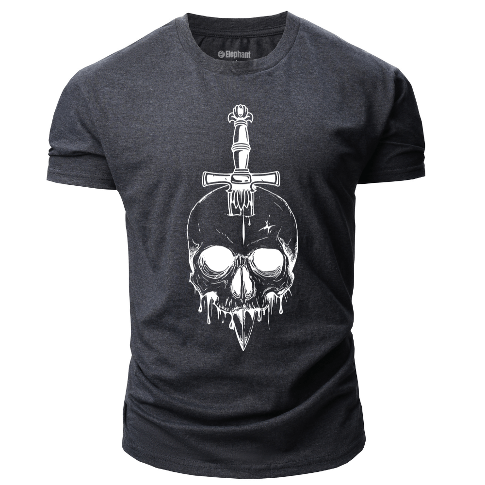dark grey Men's Skull Graphic T-Shirt