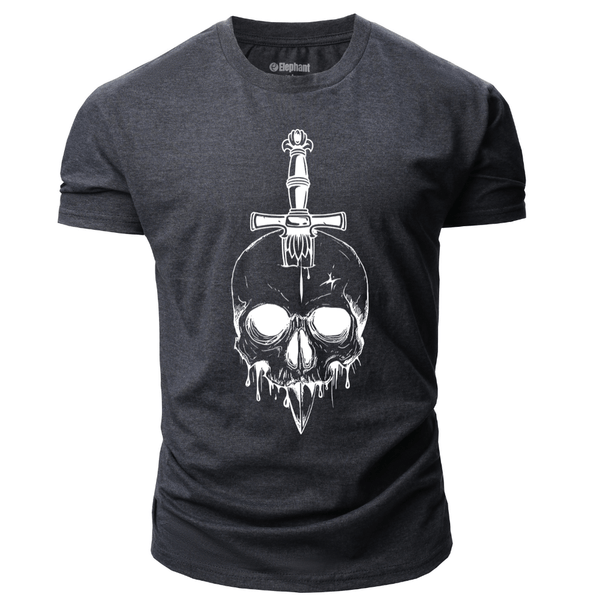 dark grey Men's Skull Graphic T-Shirt