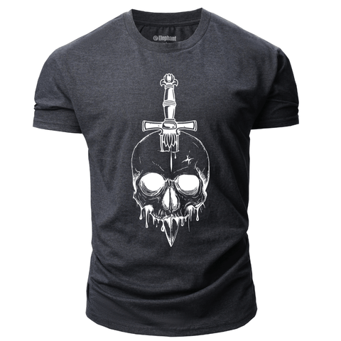 dark grey Men's Skull Graphic T-Shirt
