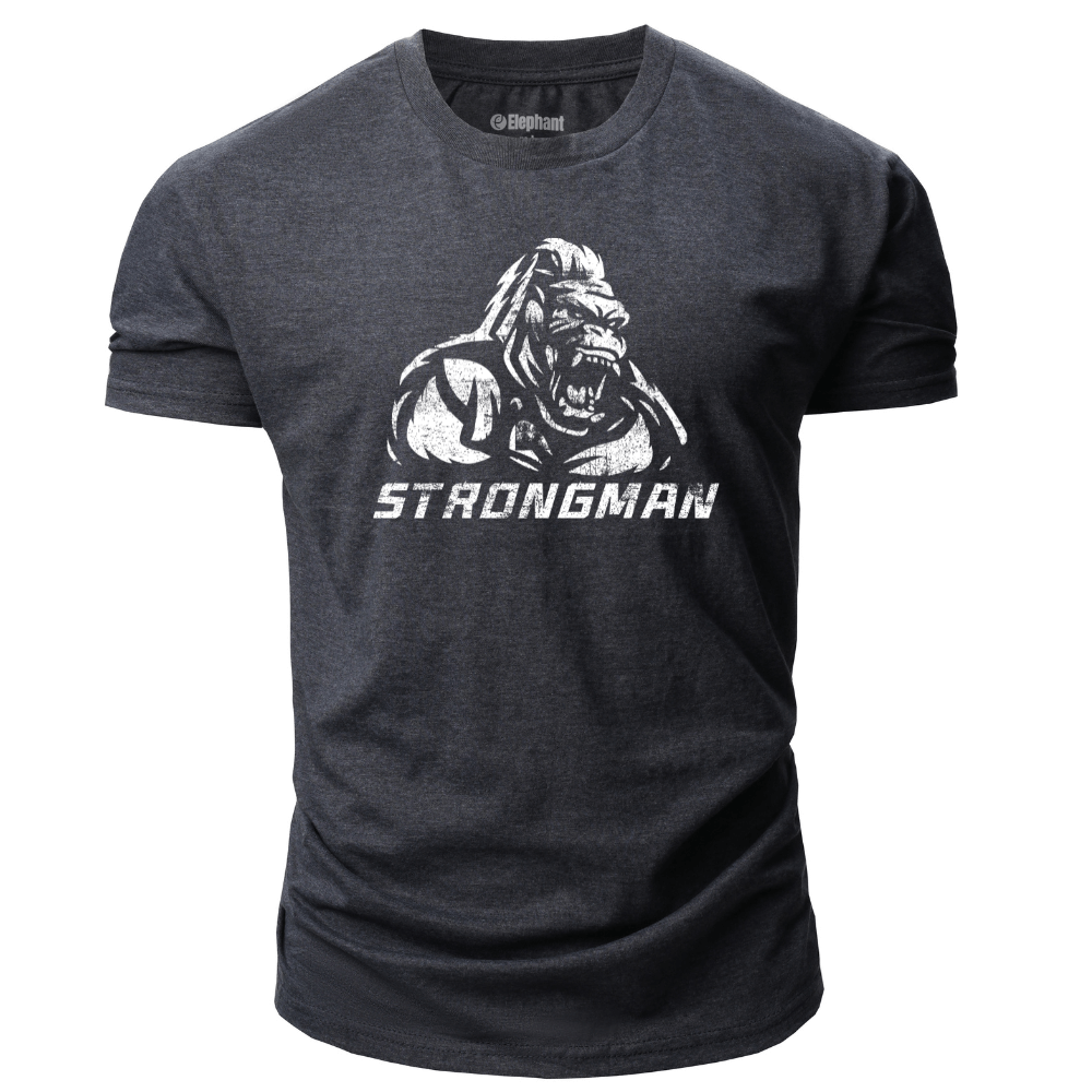 dark grey Men's Strong Man Graphic T-Shirt