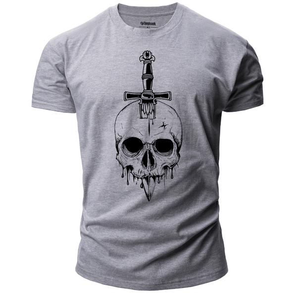 sport grey Men's Skull Graphic T-Shirt