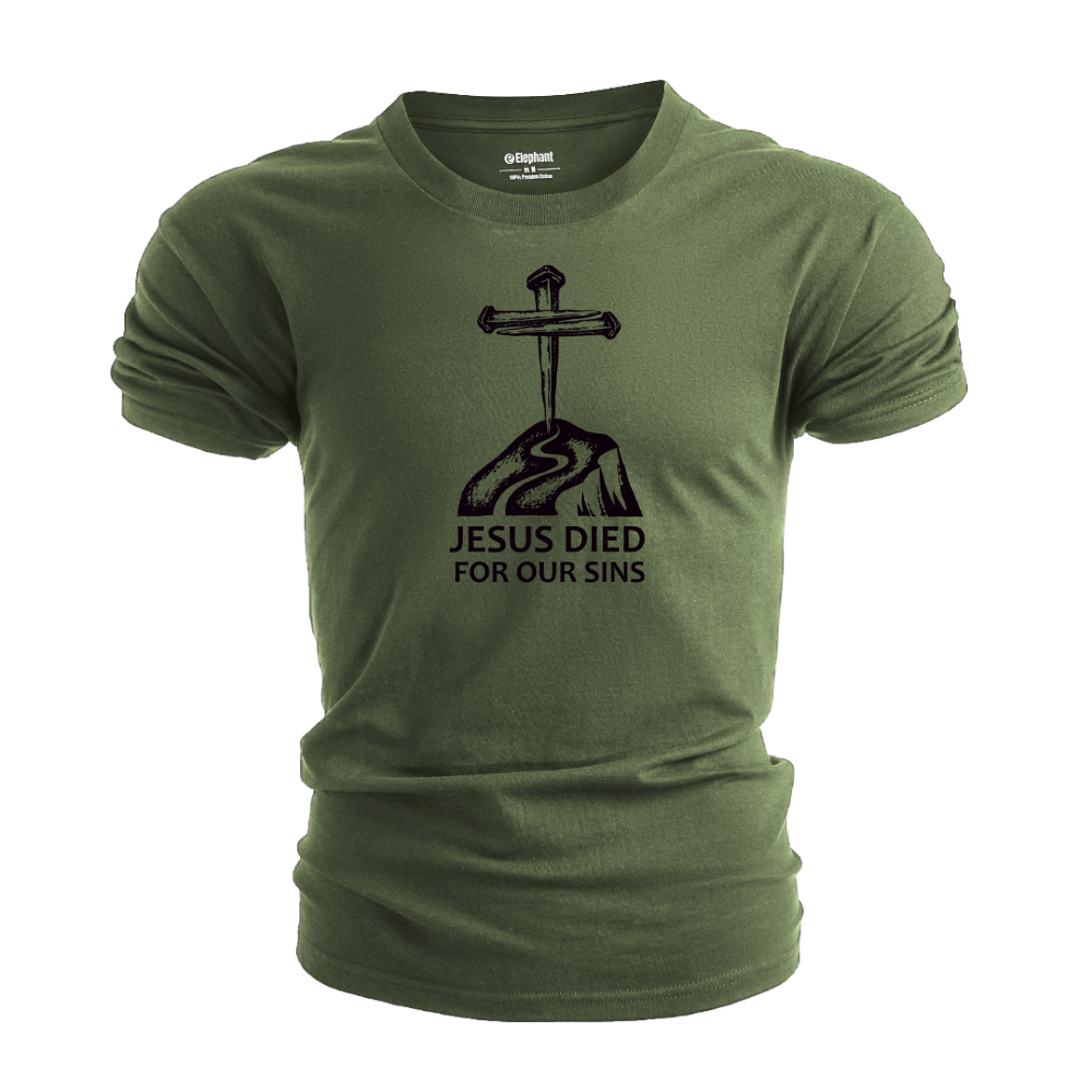 JESUS SAVED FOR OUR SINS Graphic T-shirt – Elephant Jay