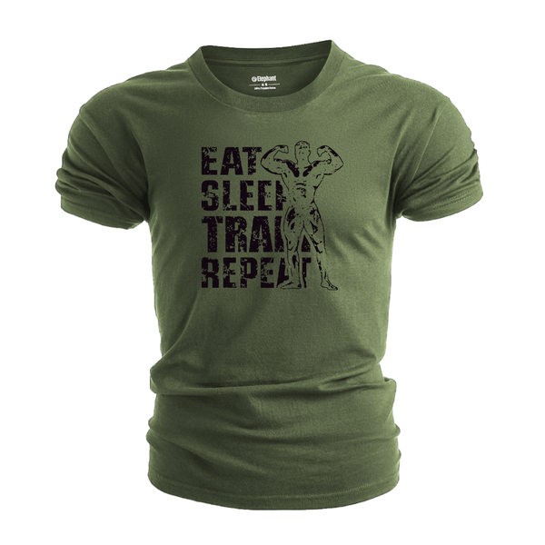 Men's EAT SLEEP TRAIN AND REPEAT Graphic Tees