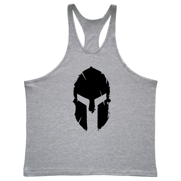 grey Men's Spartan Graphic Tank Tops