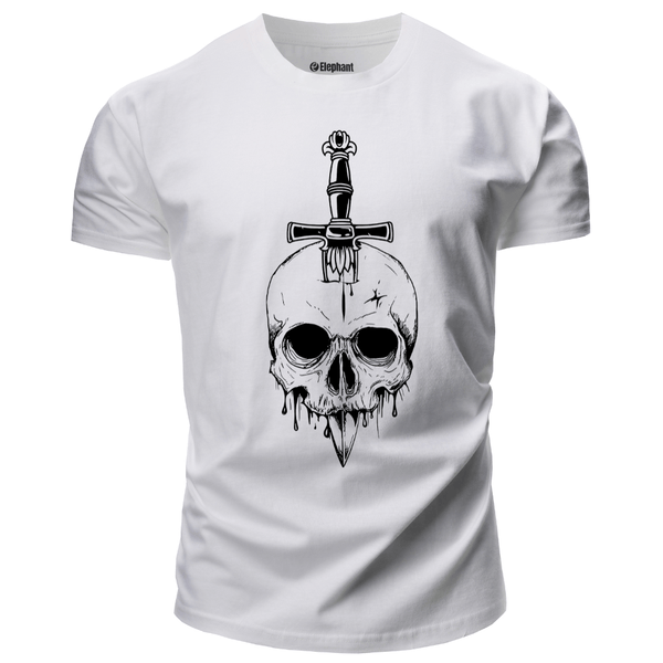 white Men's Skull Graphic T-Shirt