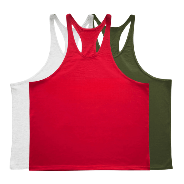 3 Pieces Men's GYM Stringer Tank Tops