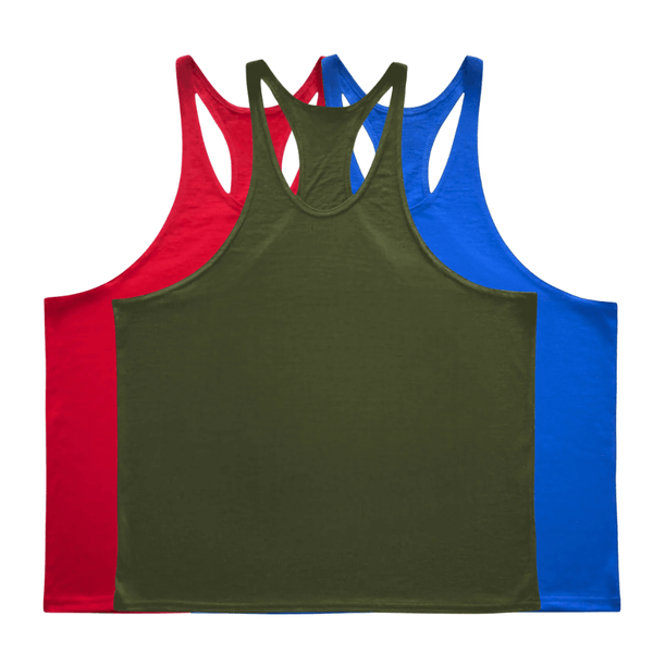 3 Pieces Men's GYM Stringer Tank Tops
