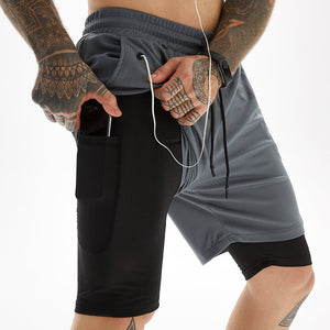 Men's Quick Drying 2-in-1 Gym Workout Shorts