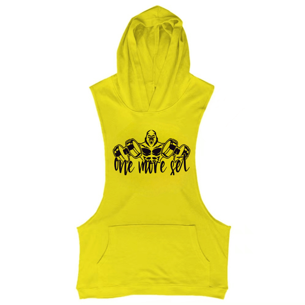 yellow Men's ONE MORE GET Graphic Hoodie Tank Tops