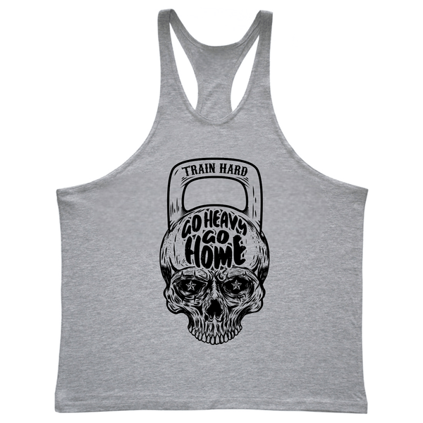 Men's GO HEAVY GO HOME Bodybuilding Stringer Tank Tops