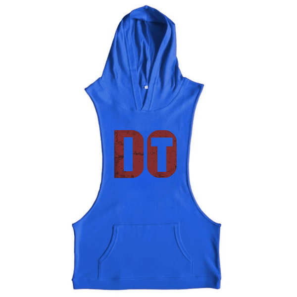 blue DO IT Workout Sleeveless Hooded Tank Tops
