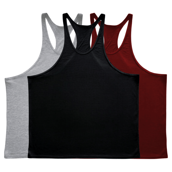 3 Pieces Men's GYM Stringer Tank Tops