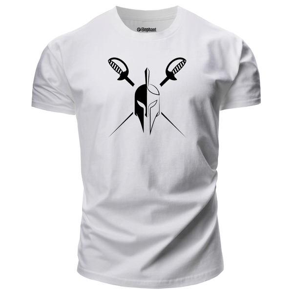 white Men's Spartan Short Sleeve T-Shirt