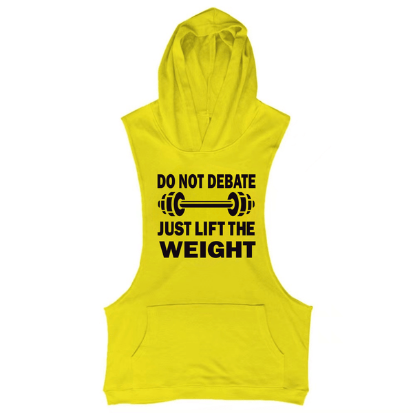 yellow Men's DO NOT DEBATE Graphic Hooded Tank Tops