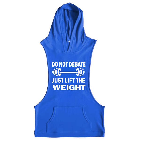 blue Men's DO NOT DEBATE Graphic Hooded Tank Tops