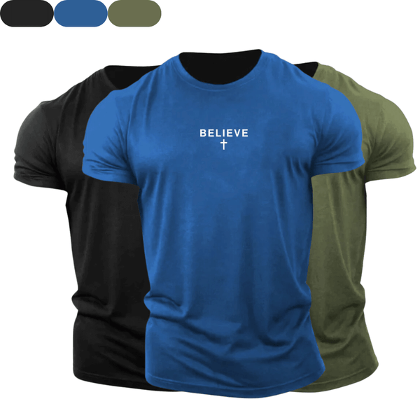 3 Pack BELIEVE Cross Cotton Tees