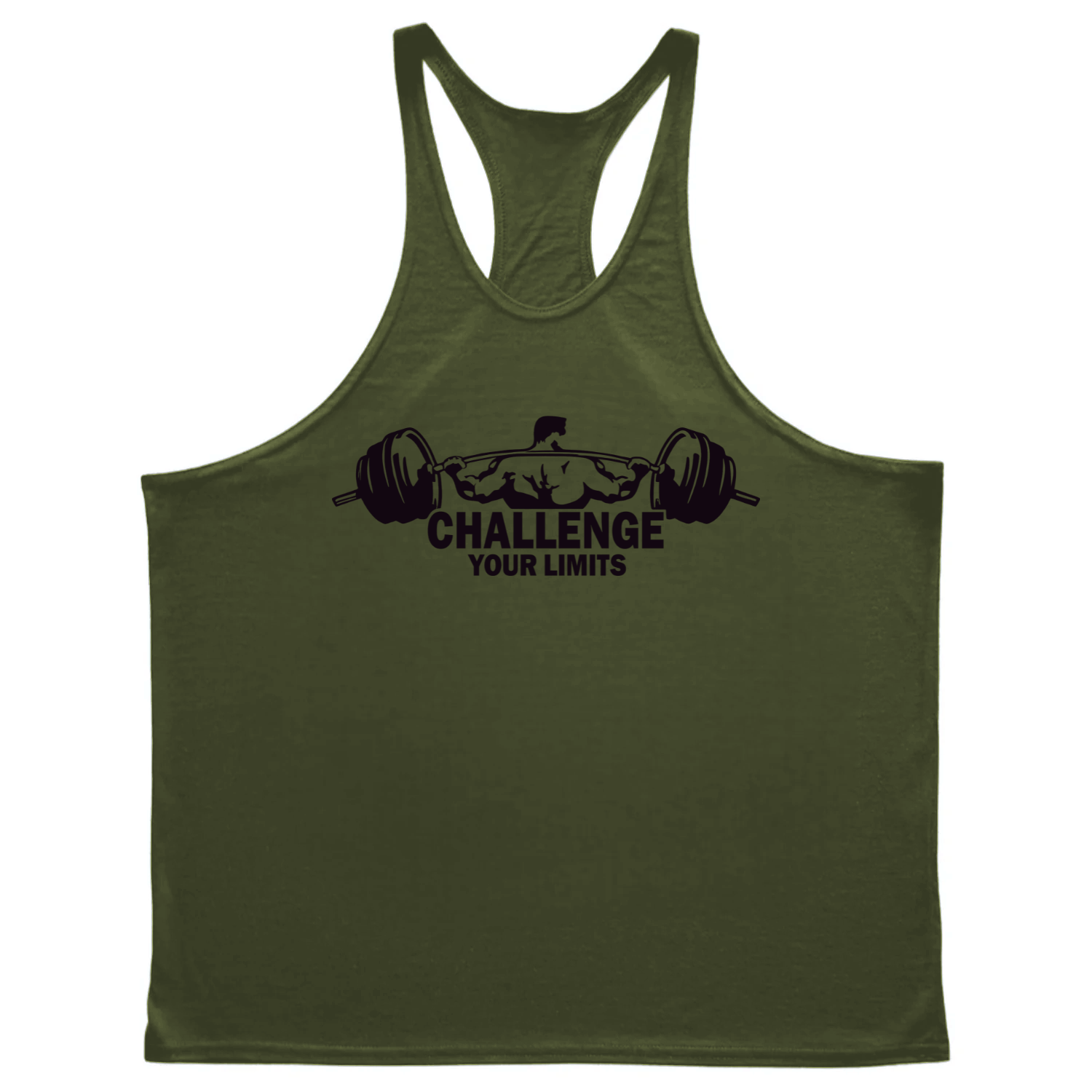 CHALLENGE YOUR LIMITS Graphic Stringer Tank Tops