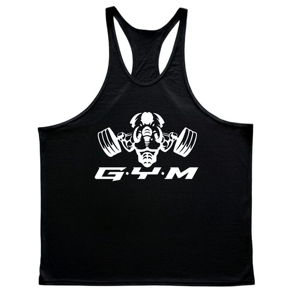black ElephantJay GYM Stringer Tank Tops