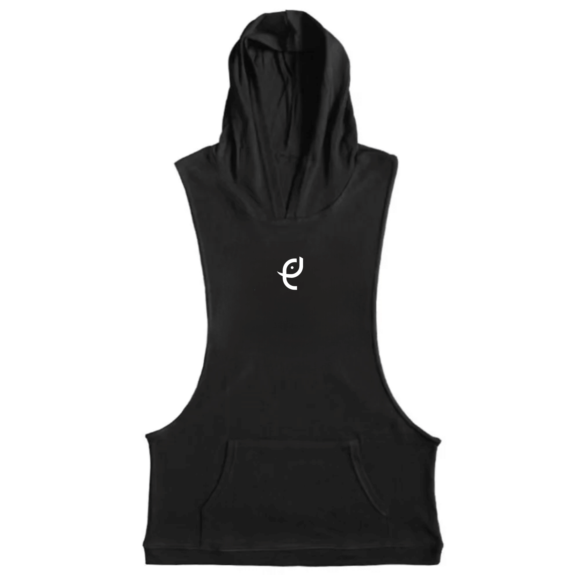 black ElephantJay Logo Sleeveless Hoodie Tank Tops