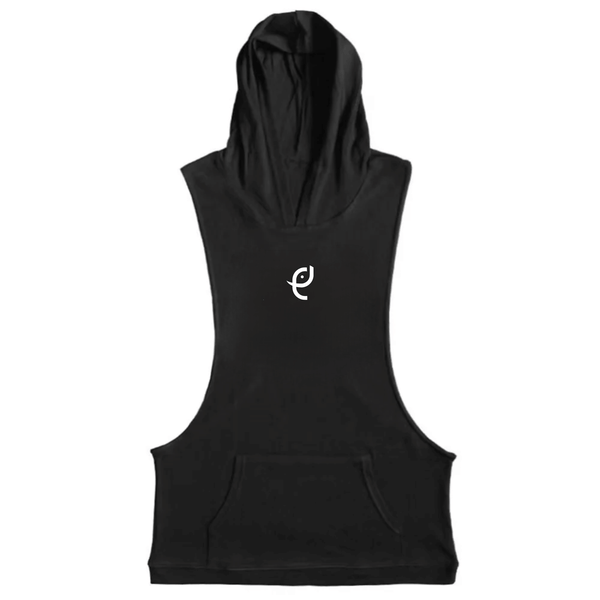 black ElephantJay Logo Sleeveless Hoodie Tank Tops