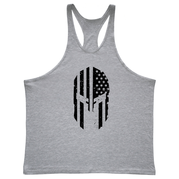 sport grey Men's Spartan Workout Stringer Tank Tops