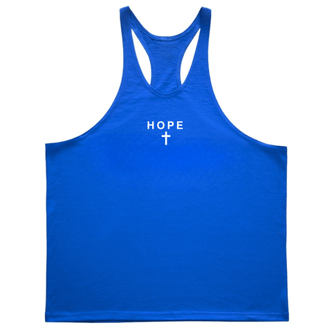 blue HOPE Cross Workout Y-BACK Tank Tops