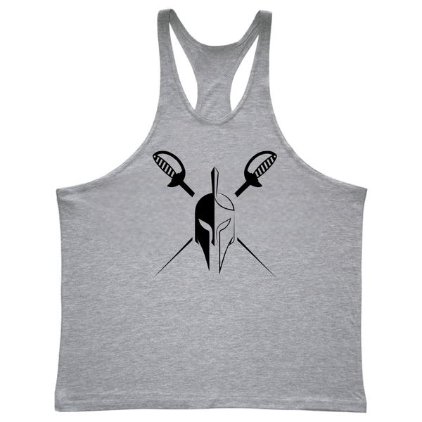 SPORT GREY Men's SPARTAN Gym Graphic Stringer Tank Tops