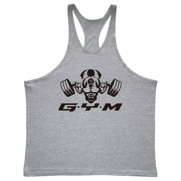 grey ElephantJay GYM Stringer Tank Tops