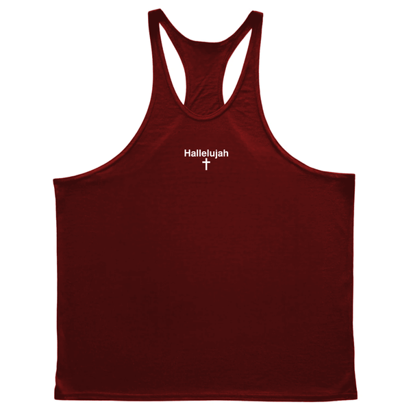Hallelujah Cross Men's Gym Stringer Tank Tops