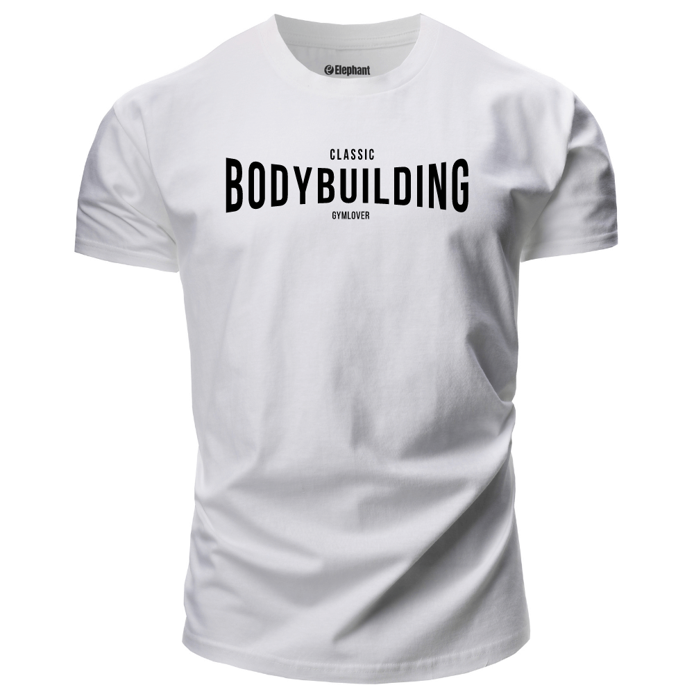 white Men's Bodybuilding T-Shirt