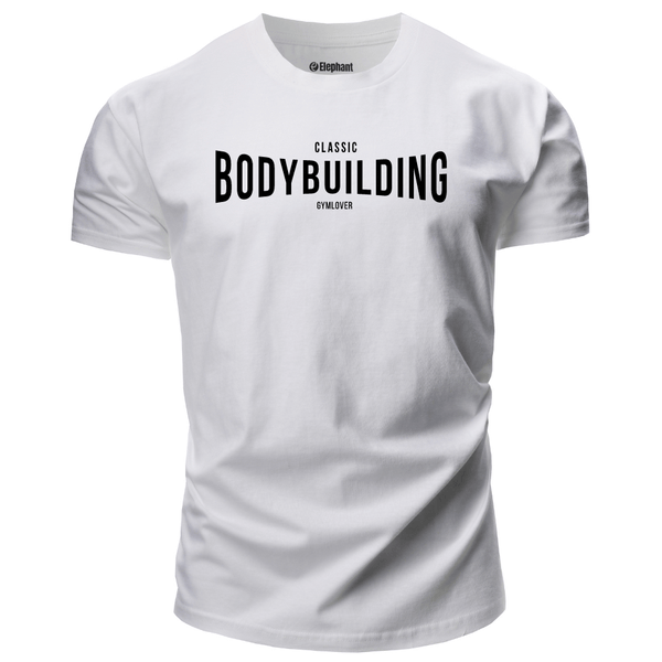 white Men's Bodybuilding T-Shirt