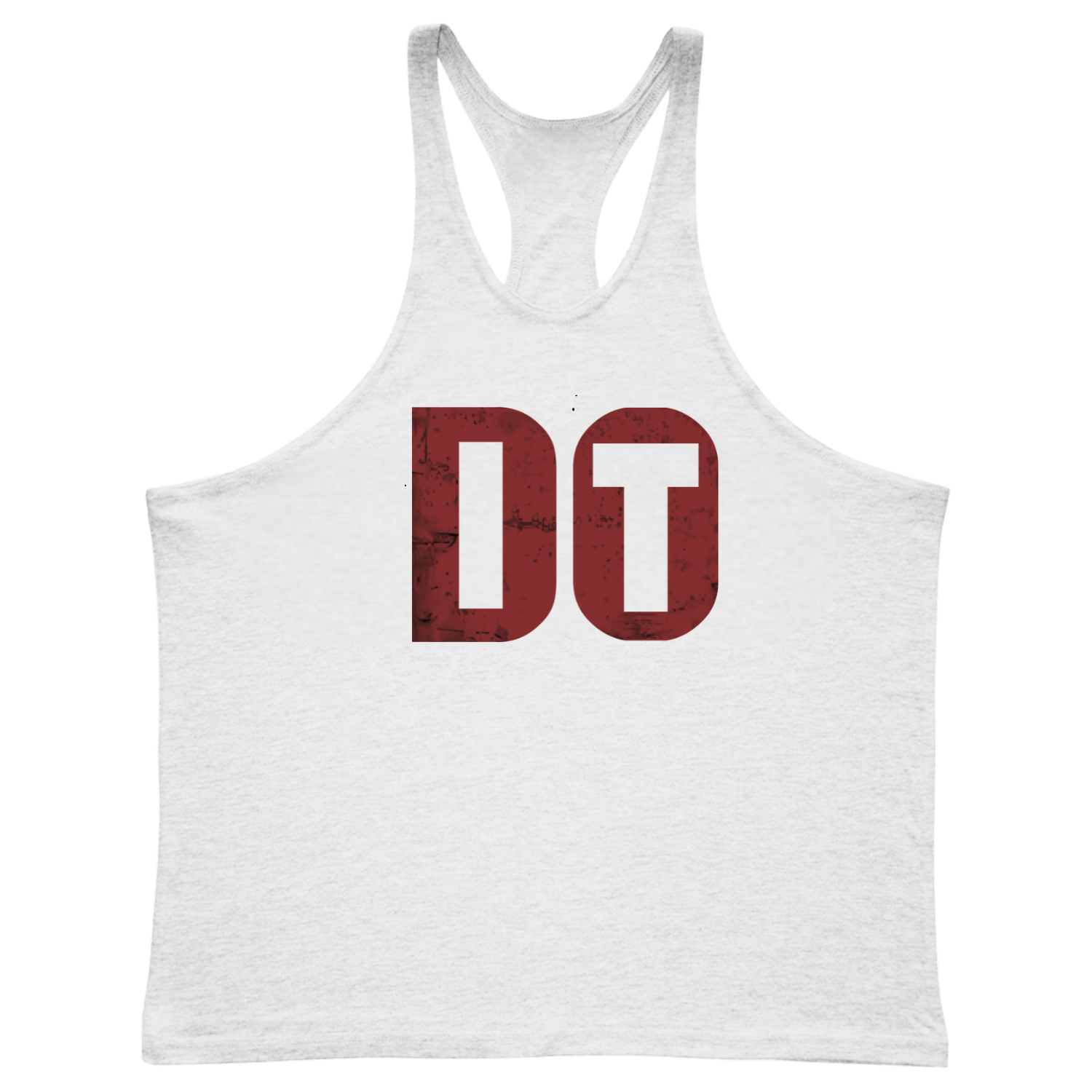 white DO IT Graphic GYM Stringer Tank Tops