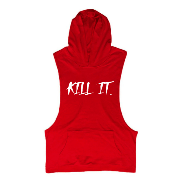 red Men's KILL IT Graphic Hooded Tank Tops
