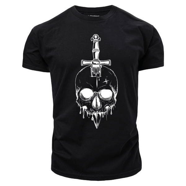 black Men's Skull Graphic T-Shirt